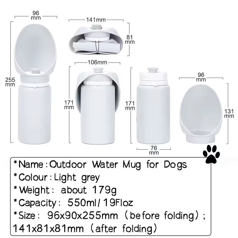 550ml Folding Pet Outdoor Walking Mug