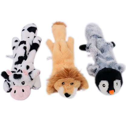 Funny simulated animal – stuffing-free dog toy with squeakers.