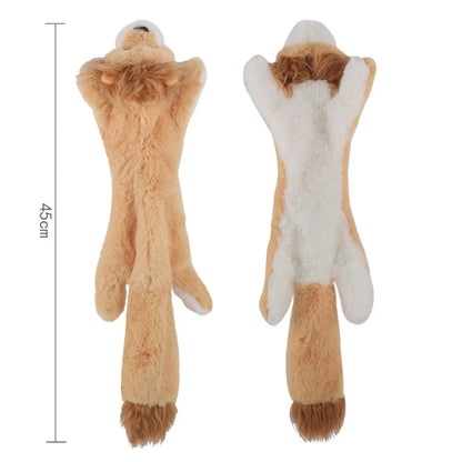 Funny simulated animal – stuffing-free dog toy with squeakers.