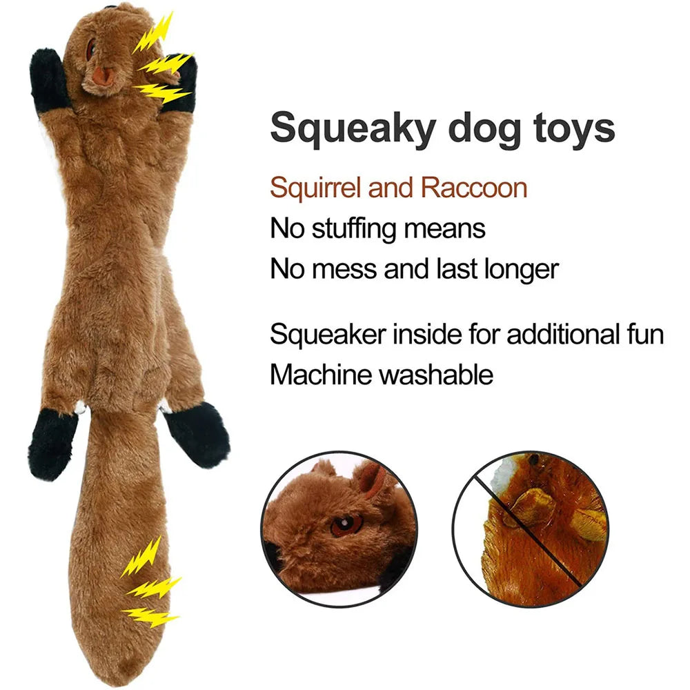 Funny simulated animal – stuffing-free dog toy with squeakers.