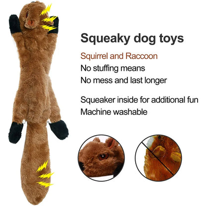 Funny simulated animal – stuffing-free dog toy with squeakers.