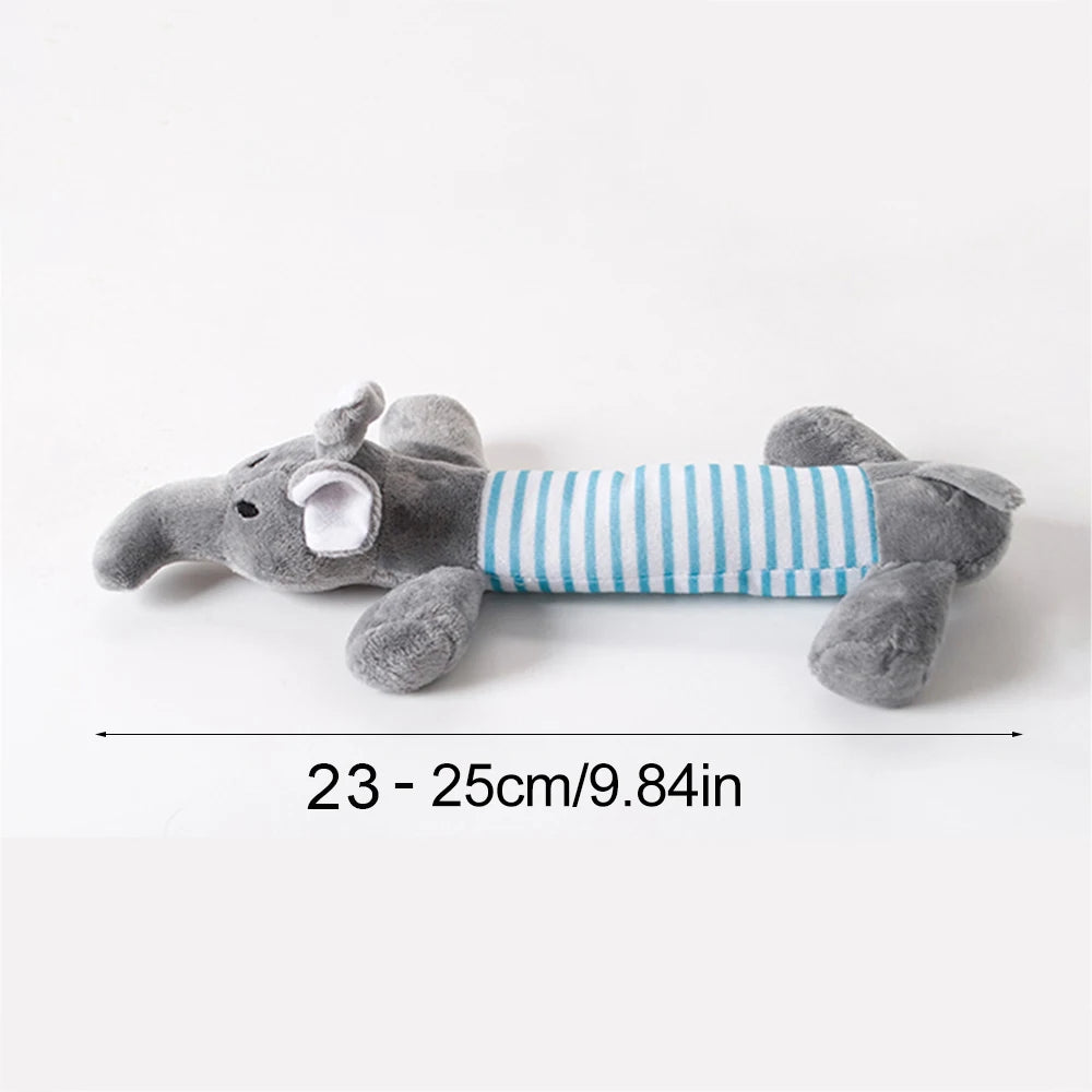 Funny simulated animal – stuffing-free dog toy with squeakers.